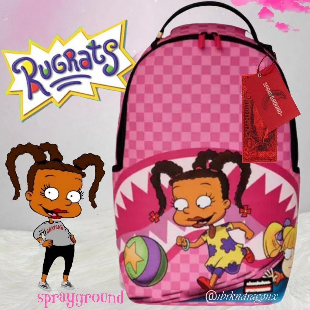 Sprayground Rugrats Susie Carmichael All Pink Checkered Backpack Brand New Fab - Picture 4 of 12